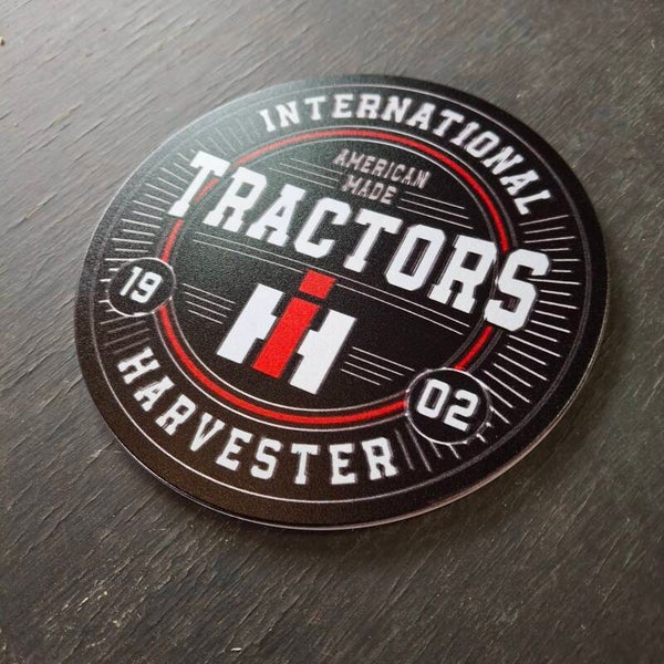 International Tractors zwart - Metalen wandplaat rond
