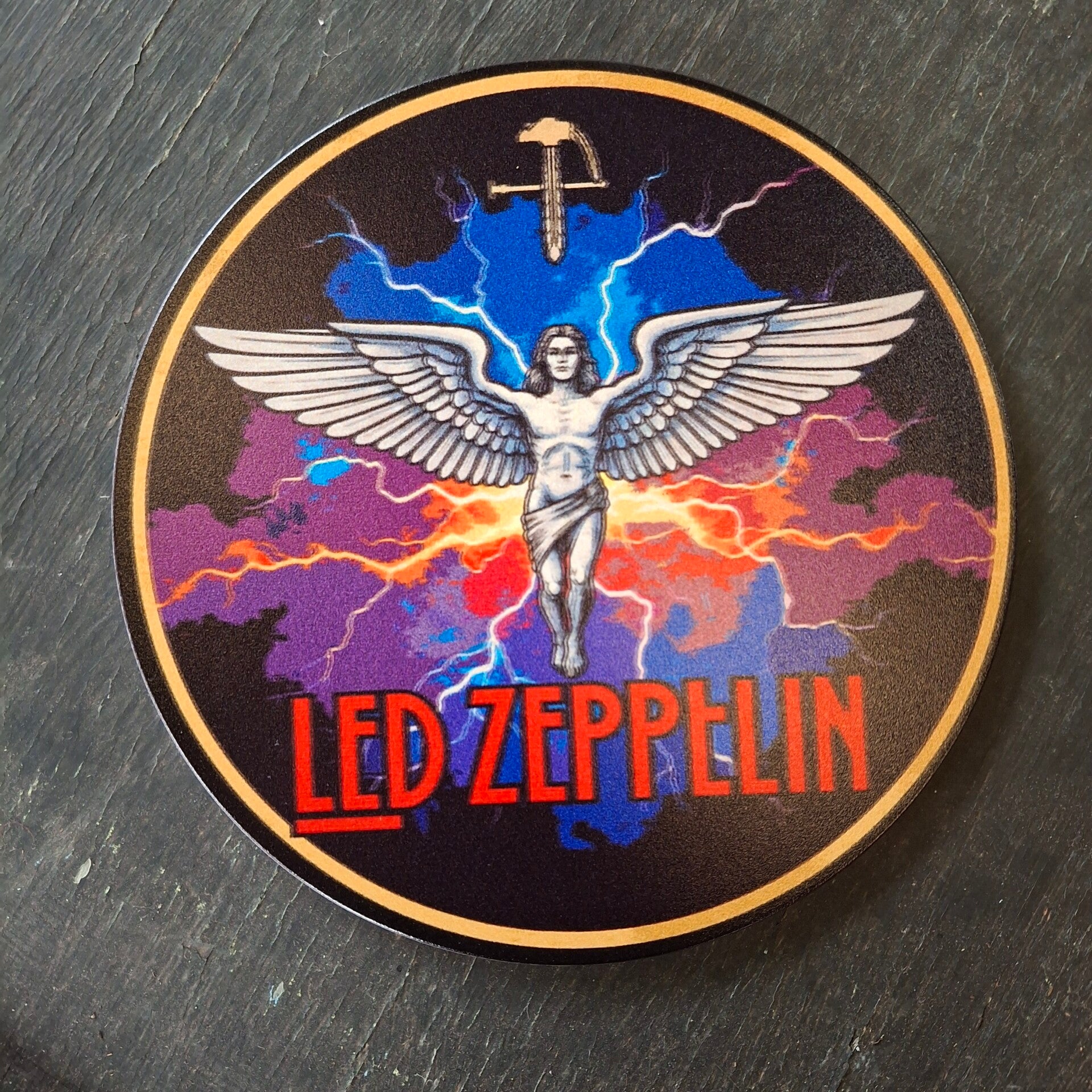 Led Zeppelin - Rond metalen wandbord