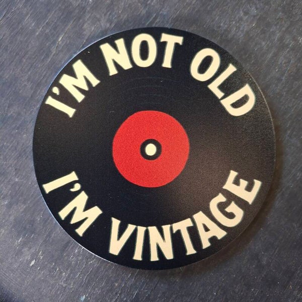 Not old, vintage - Ronde metalen wandplaat