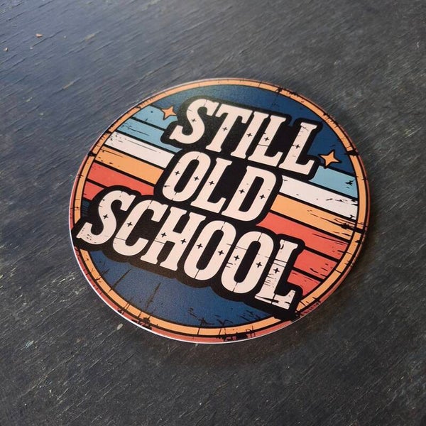 Still old school - Ronde metalen wandbord