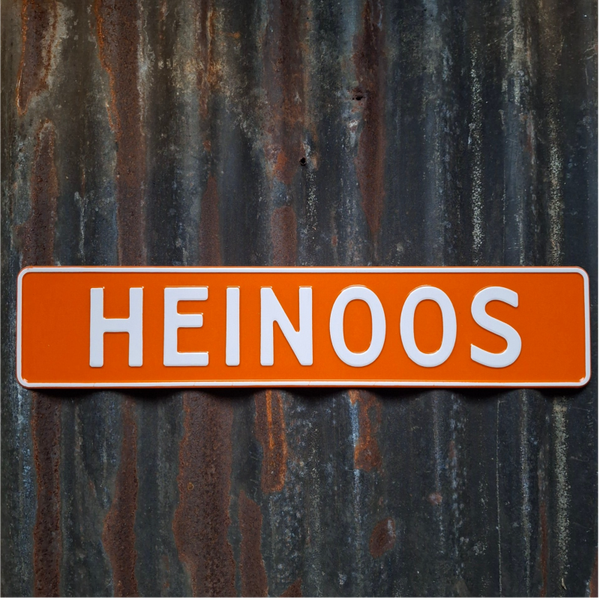 Heinoos - Metalen nummerplaat oranje