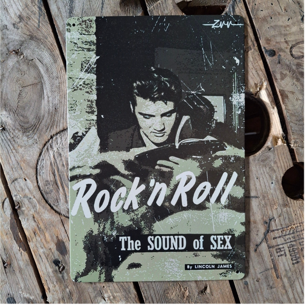 Elvis Presley Rock n Roll - Metalen wandplaat