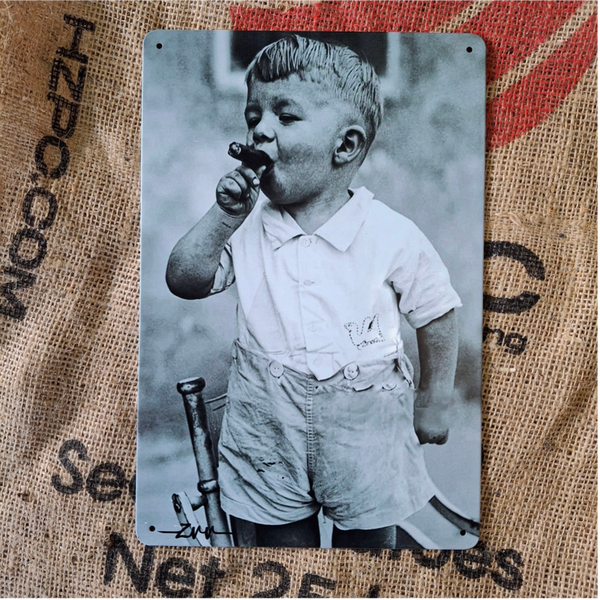 Child Smoking - Metalen wandbord