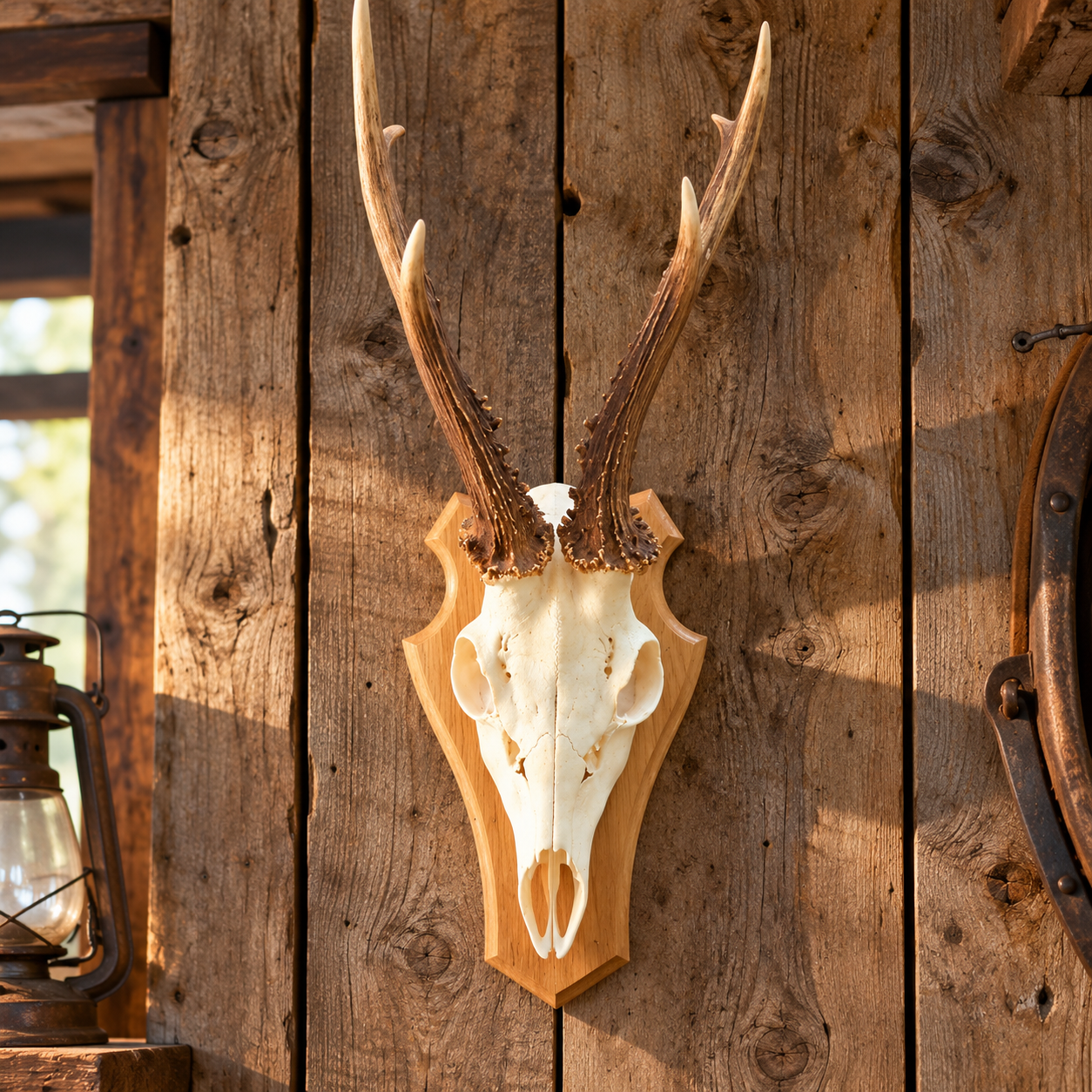 Reegewei op licht houten schild - Natuurlijke decoratie