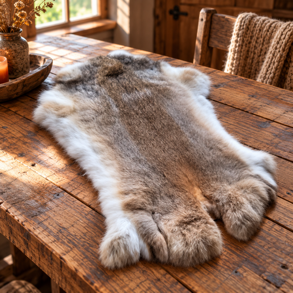 Konijnenvacht natuurkleur - Natuurlijke decoratie