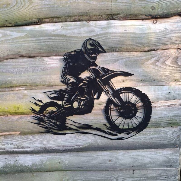 Motorcrosser - Metalen wanddecoratie