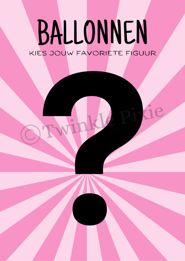 Ballonnen - menukeuzebord A3 - maatwerk