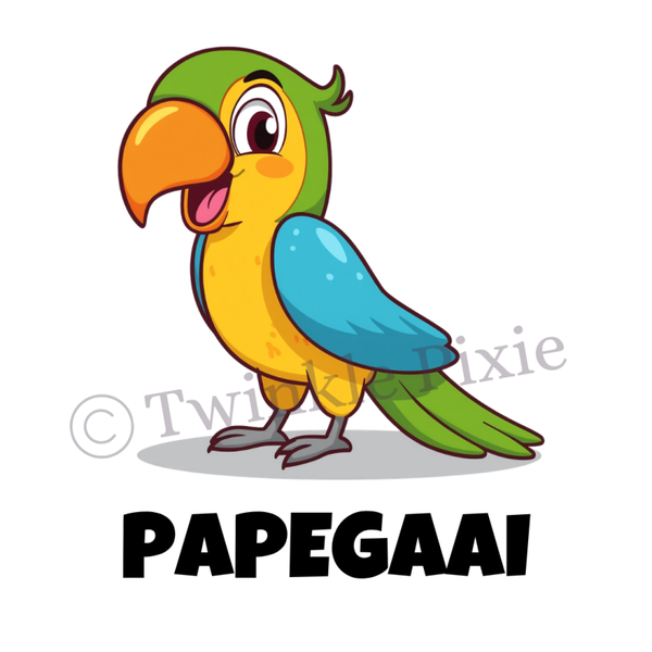Magneetkaartje - papegaai