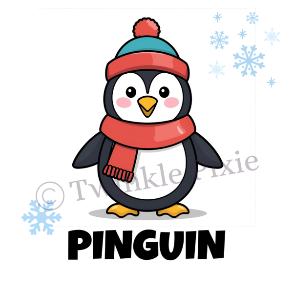 Magneetkaartje - pinguin met muts