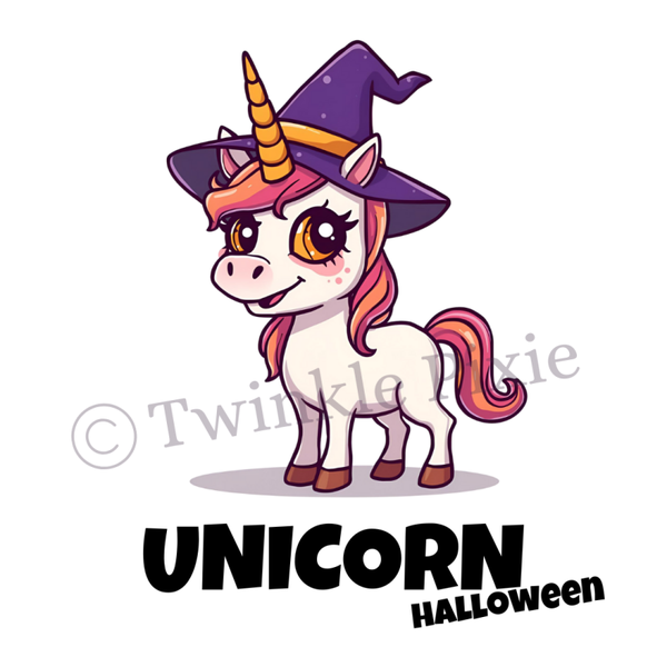 Magneetkaartje - unicorn halloween