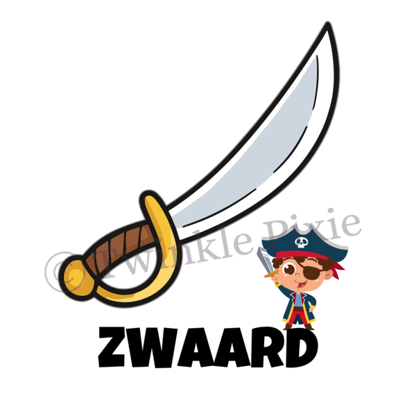 Magneetkaartje - zwaard piraat