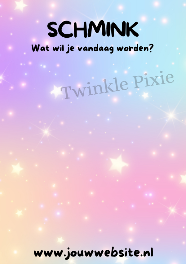 Schmink - menukeuzebord A3 - pastel sterretjes