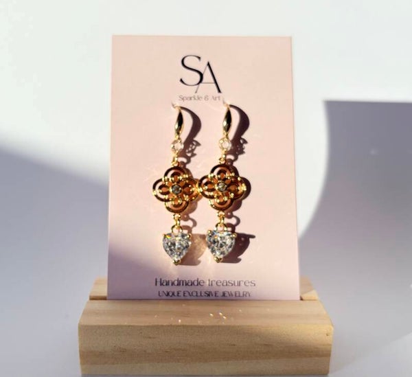 Boho chic oorbellen with real silver earrings