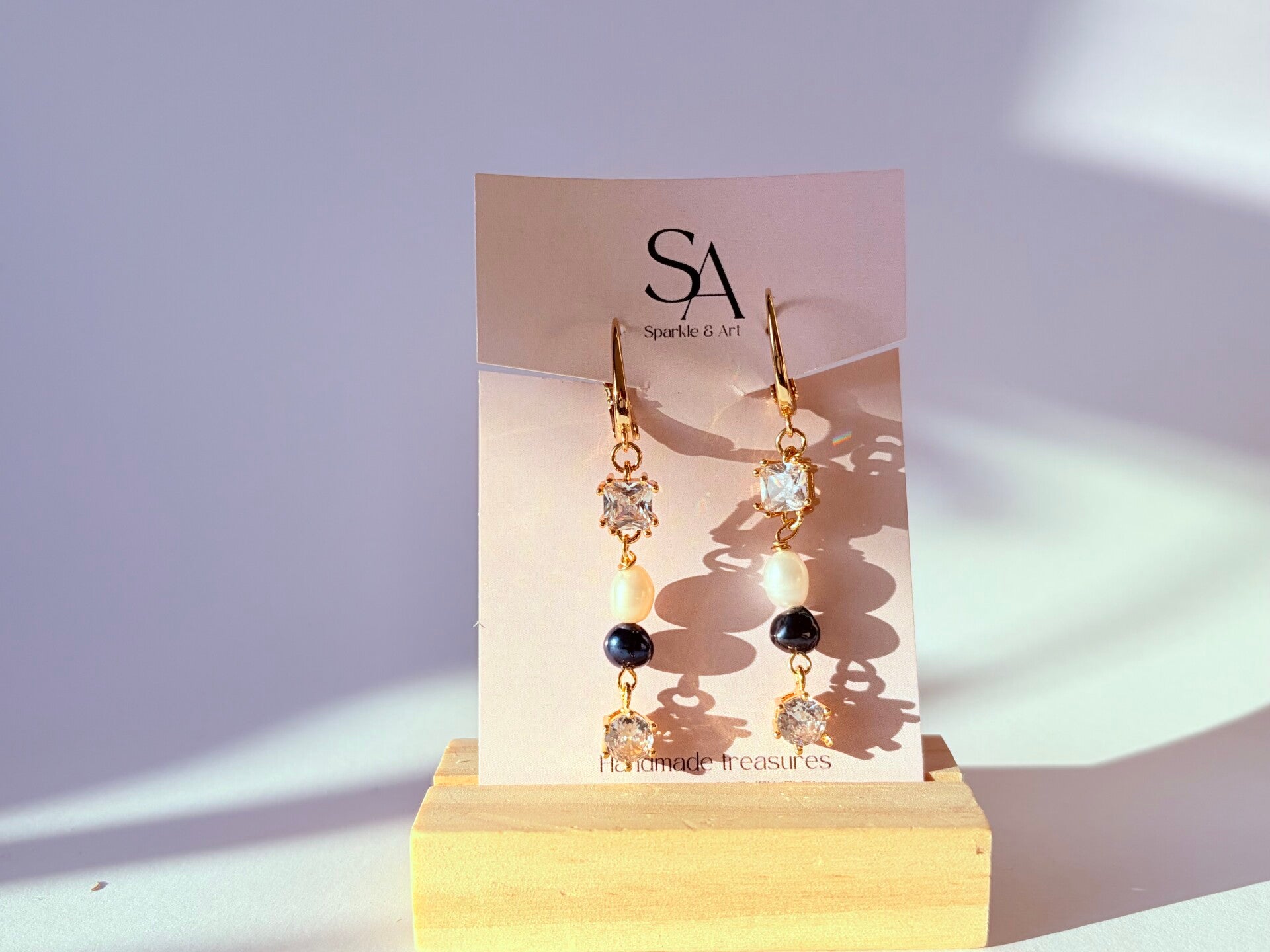 Dark Blue Pearls Sparkles oorbellen