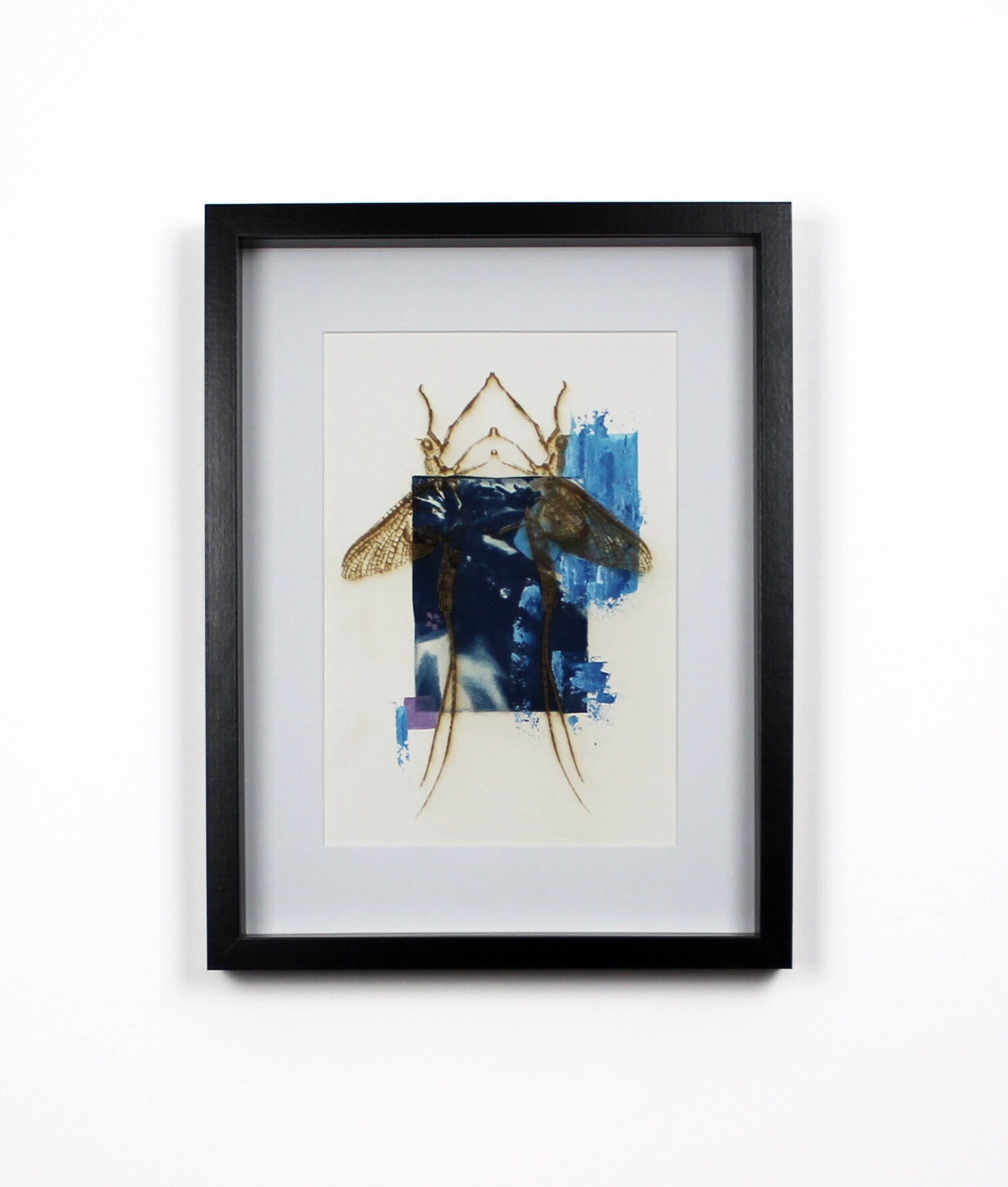 A - Acrylique, cyanotype et dessin numérisé gravé au laser sur papier - 19x28cm