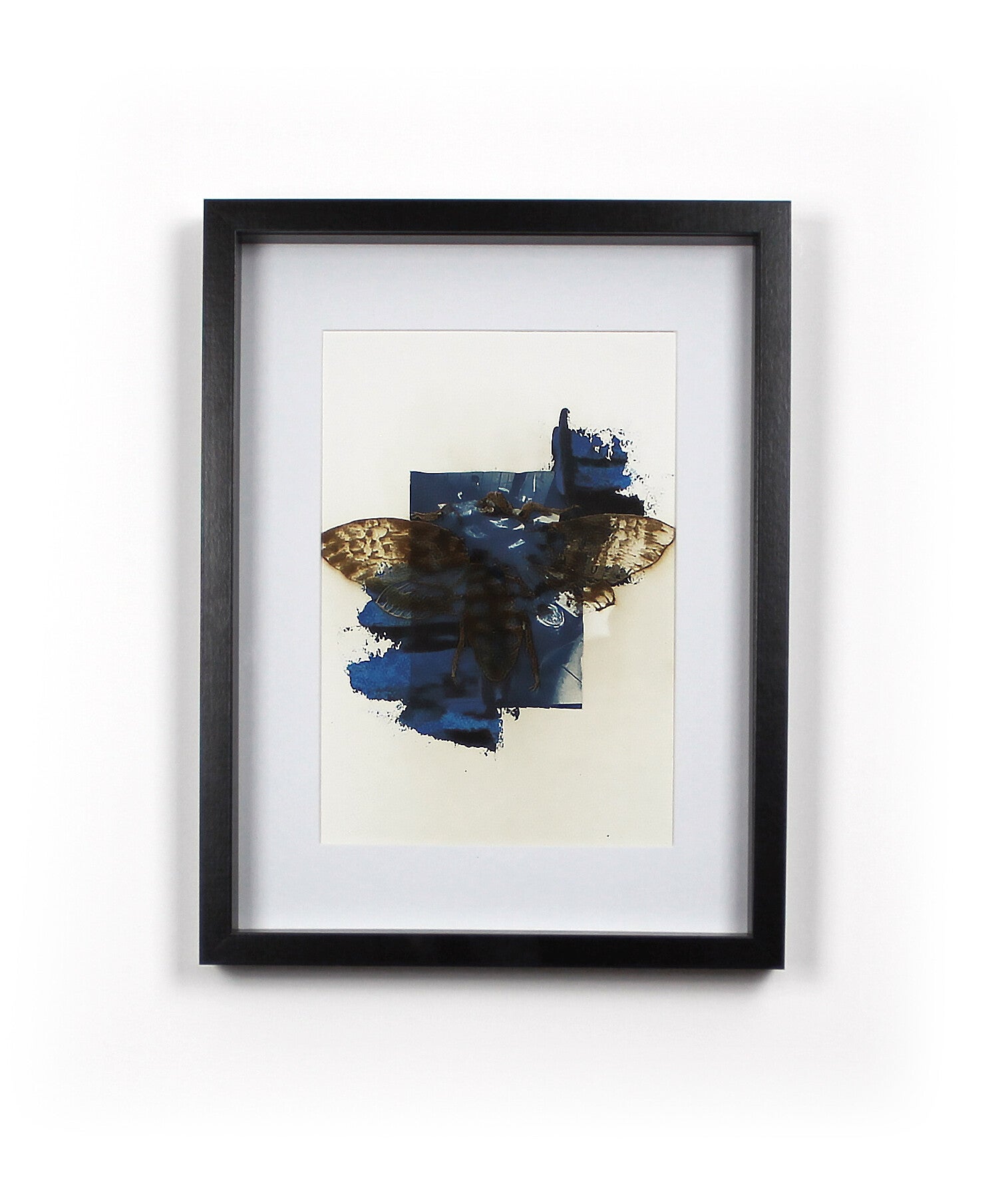 I - Acrylique, cyanotype et dessin numérisé gravé au laser sur papier - 19x28cm