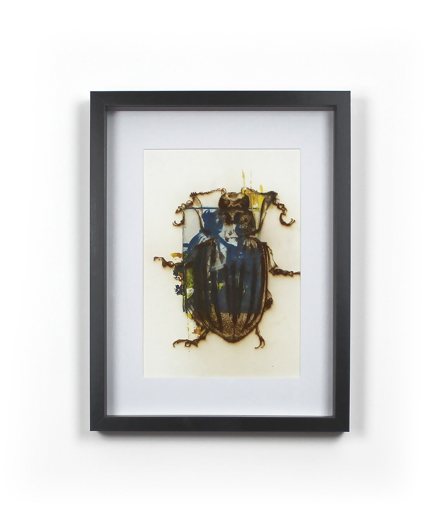 H - Acrylique, cyanotype et dessin numérisé gravé au laser sur papier - 19x28cm