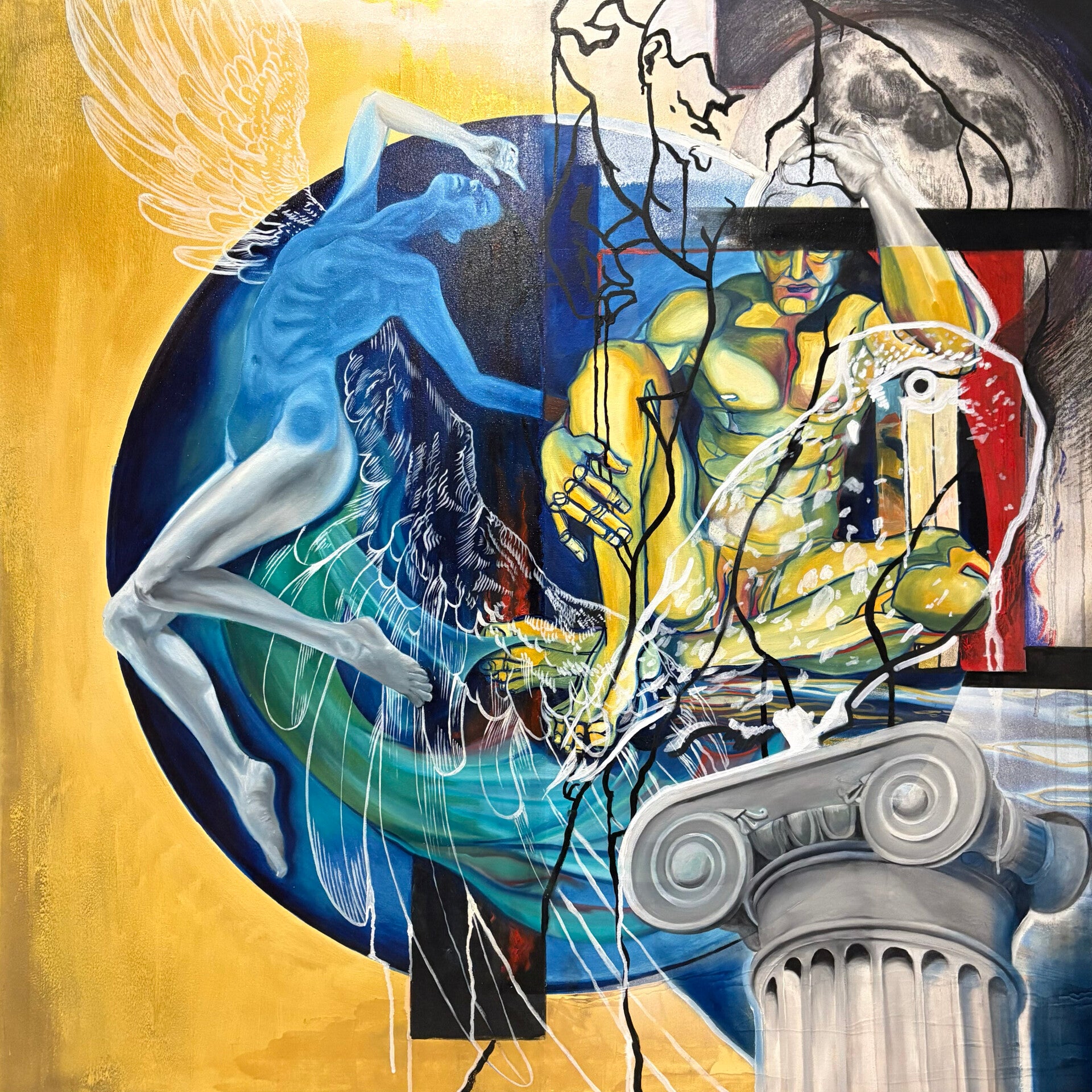 Sirène - huile sur toile - 1m x 1m - 2025 