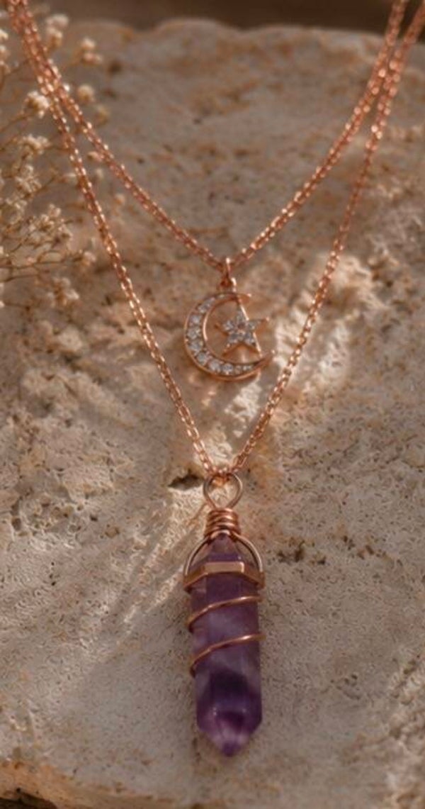 Copper Moon with purple crystal spiritual gifts & intuition