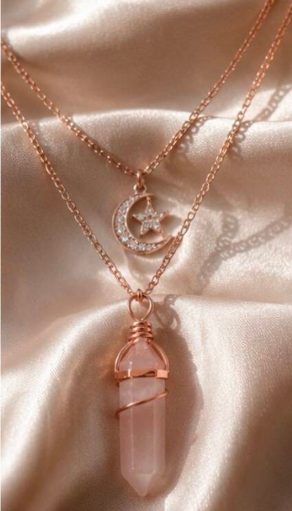 Copper Moon with pink crystal self love and gentle relationships