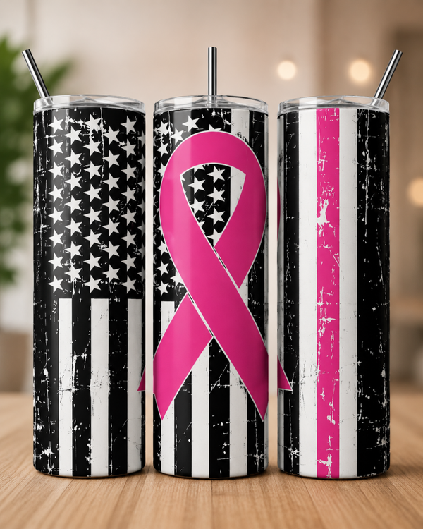 Breast Cancer Flag 20oz Tumbler