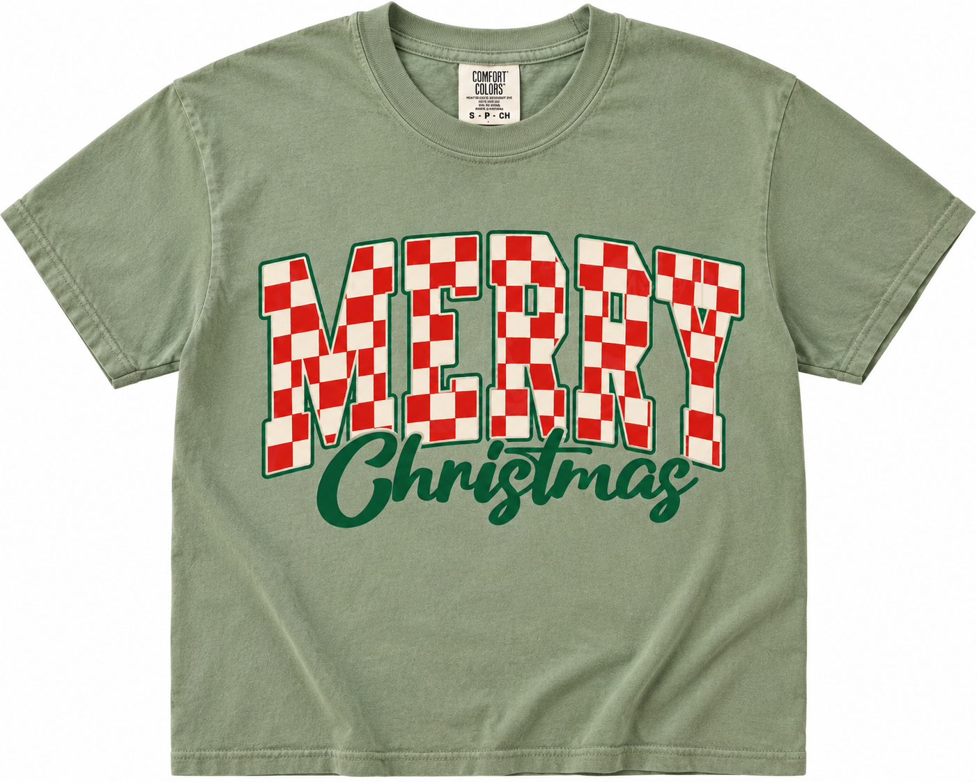 Merry Christmas Checkered T-Shirt