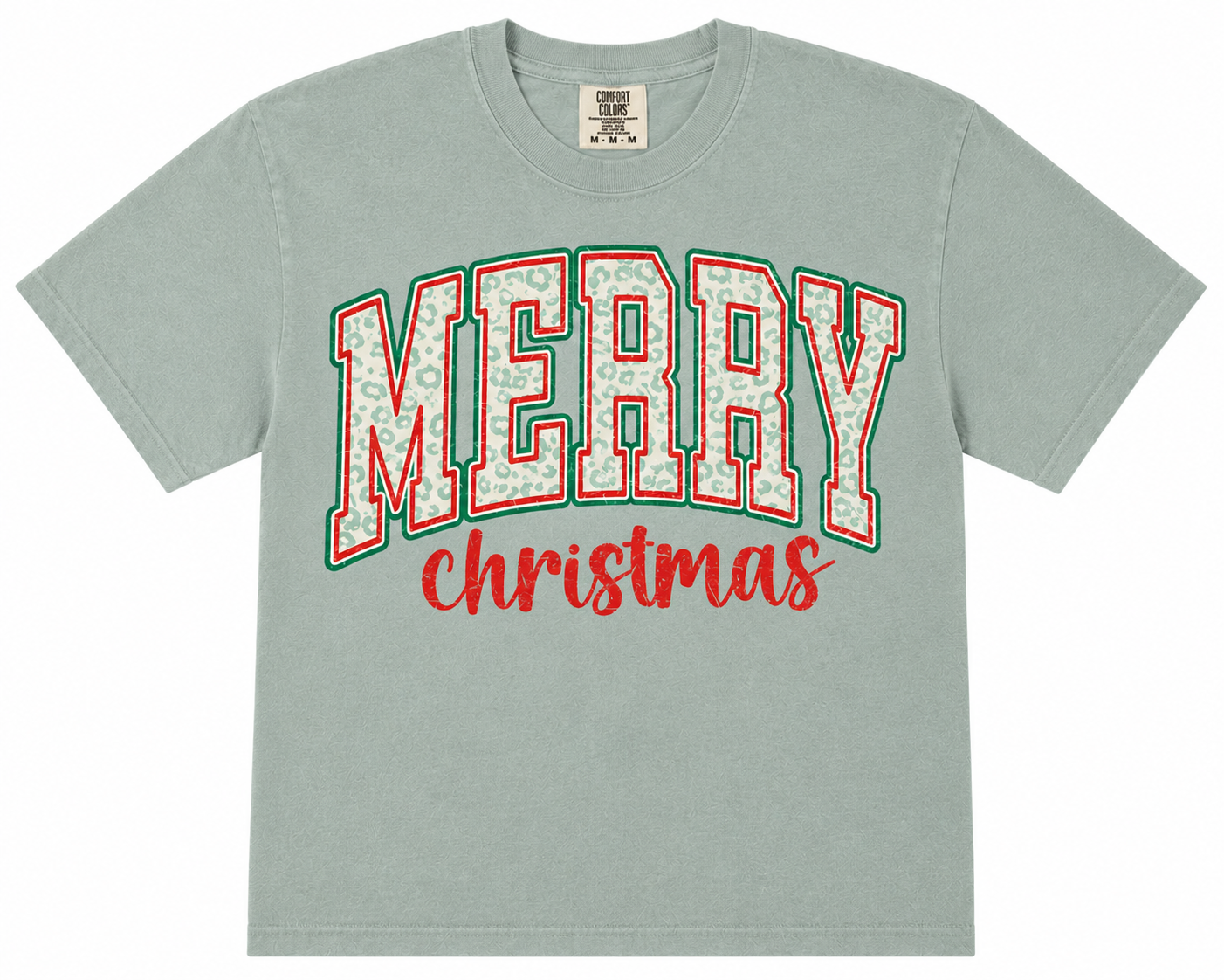 Merry Christmas Cheetah Print T-Shirt