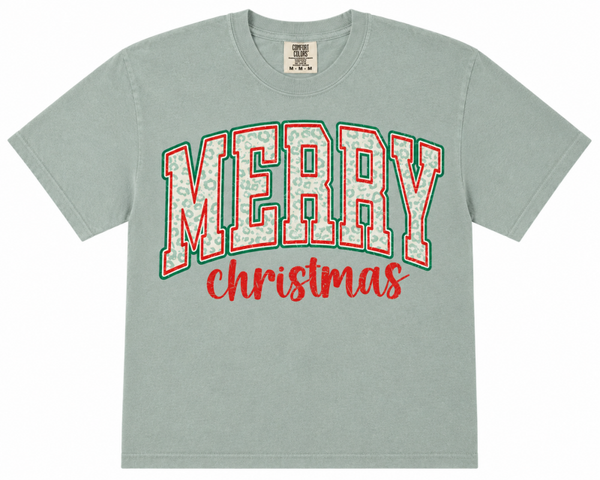 Merry Christmas Cheetah Print T-Shirt