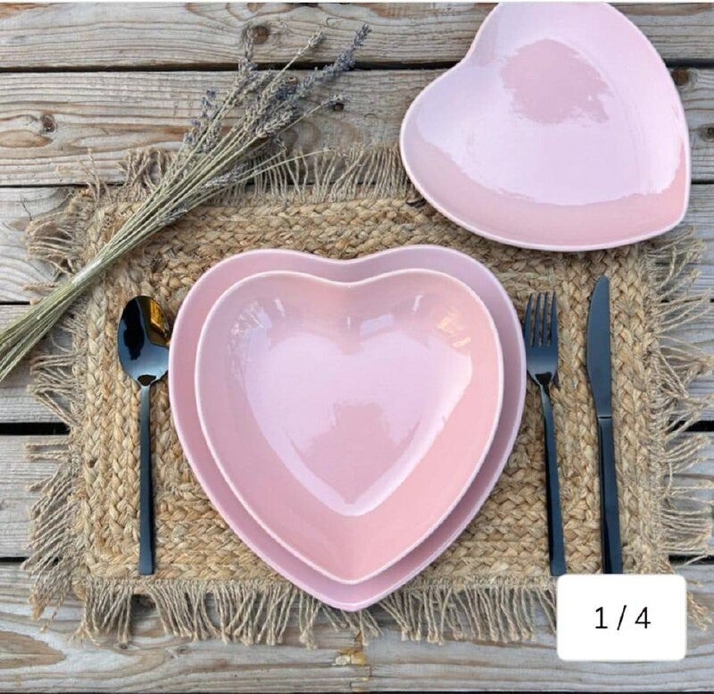 SET 18PIATTI CUORE IN CERAMICA LINEA ARCA (6 FONDI,6PIANI,6DESSERT)