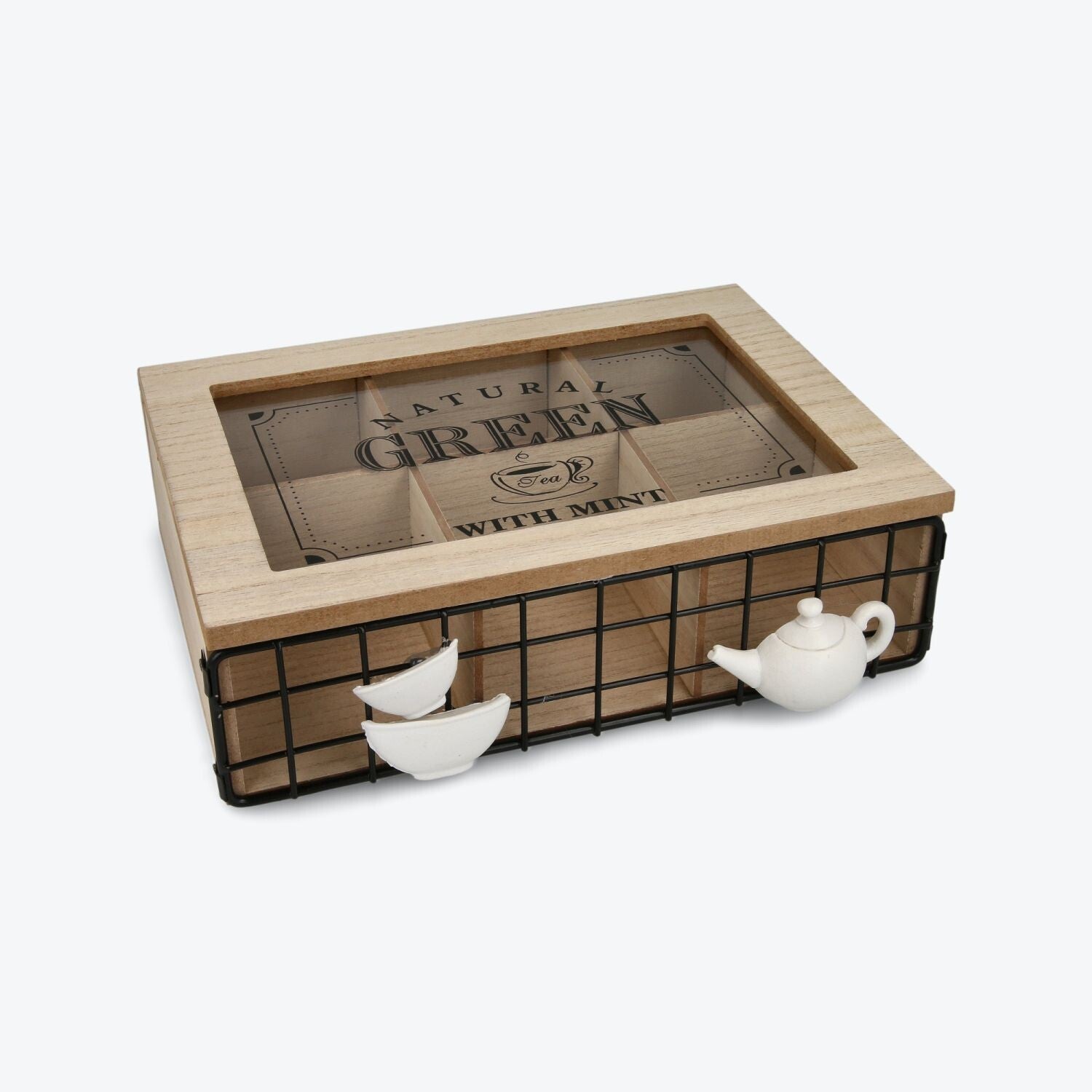 SCATOLA IN LEGNO PORTA BUSTINE THE O TISANE 6POSTI