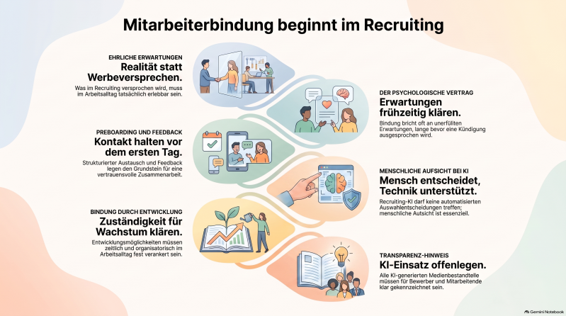Infografik: Mitarbeiterbindung beginnt bereits im Recruiting – Erwartungen, Preboarding und Entwicklung