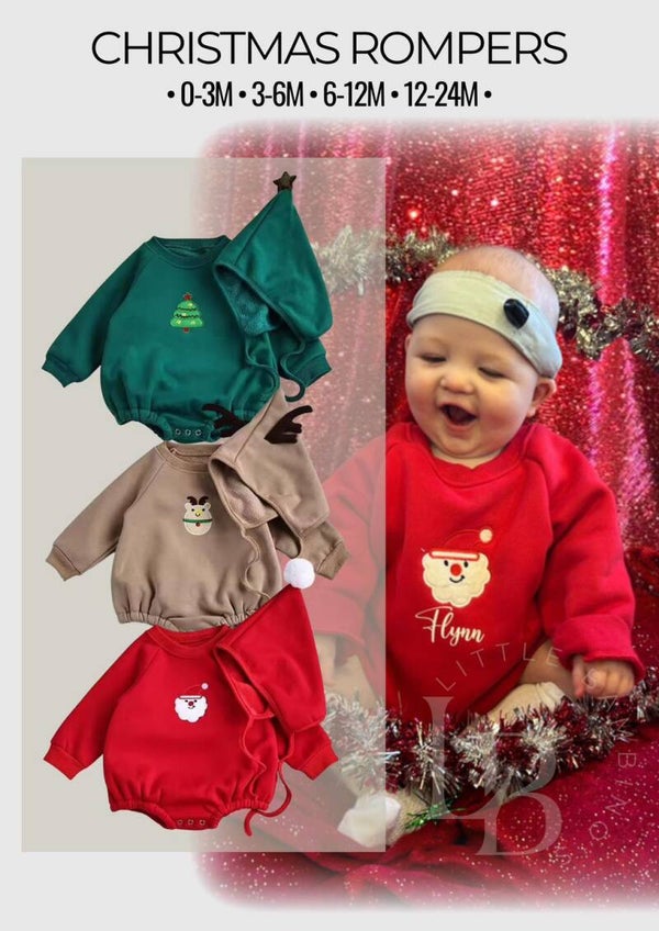Christmas Romper & Hat Set