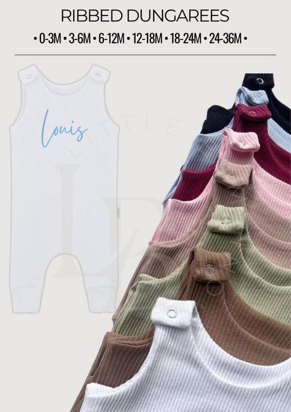 Personalised Ribbed Dunagrees