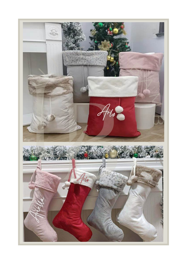 Velvet Santa Sacks & Stockings