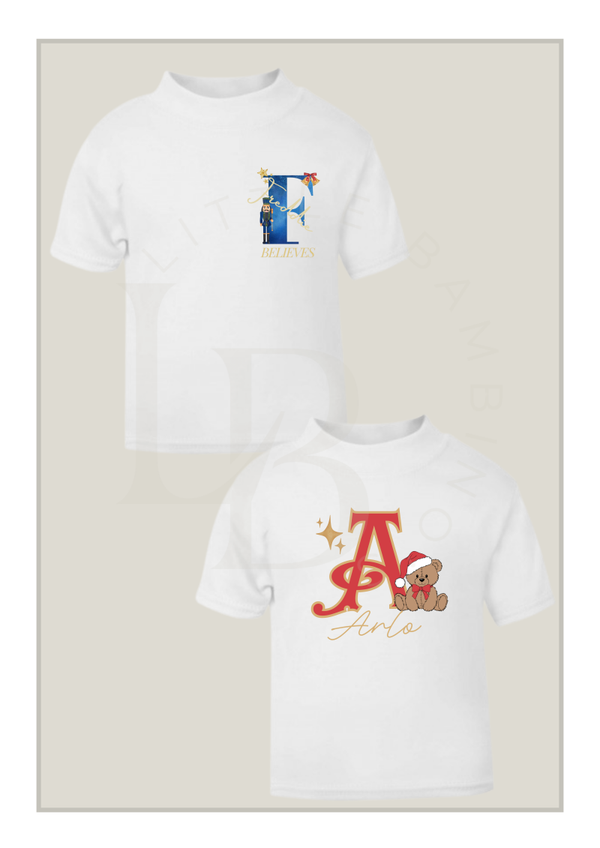 Christmas Initial T-shirts