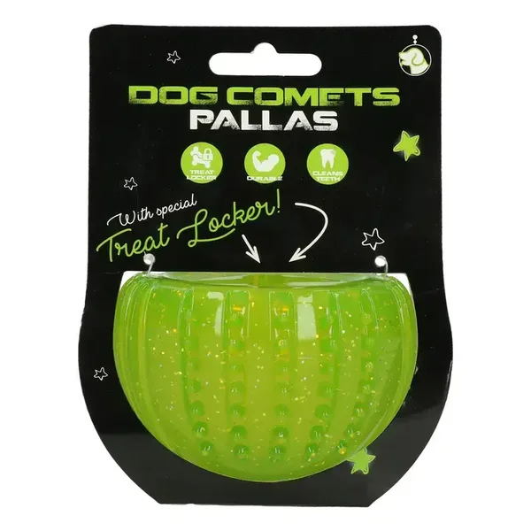 Dog Comets Pallas with Treat Locker