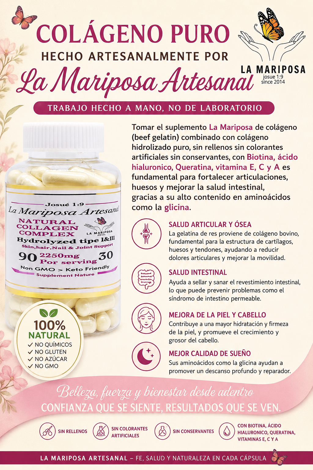Suplemento Fórmula de Colágeno completo.