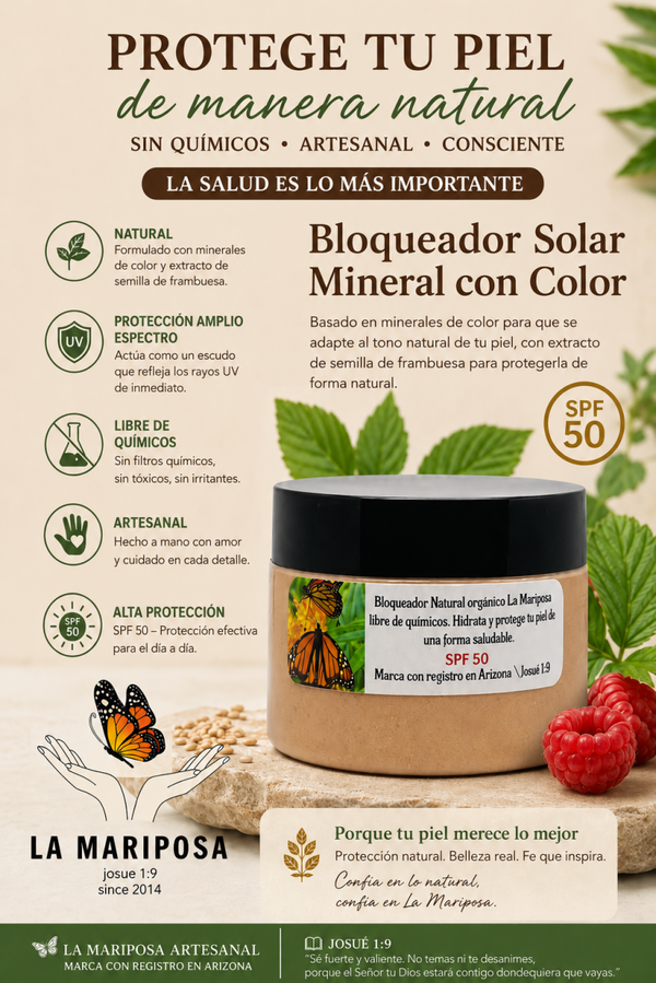 La Mariposa Bloqueador Natural  libre de químicos.
