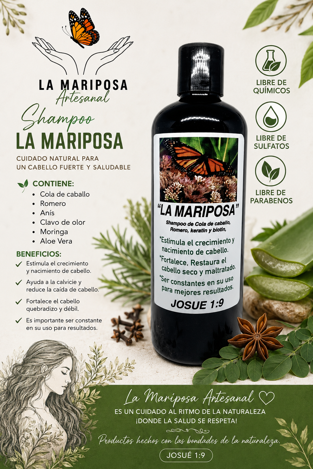 Shampo de plantas claves en el crecimiento y nacimiento de cabello.