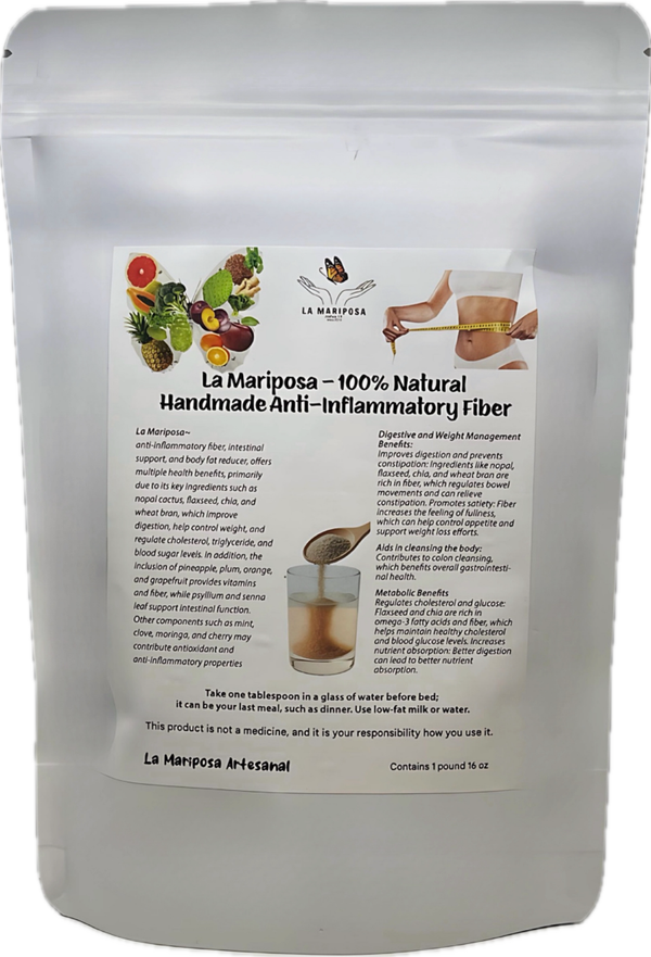 La Mariposa Fibra-Artesanal detox, pérdida de peso, beneficios cabello, puel y la salud.