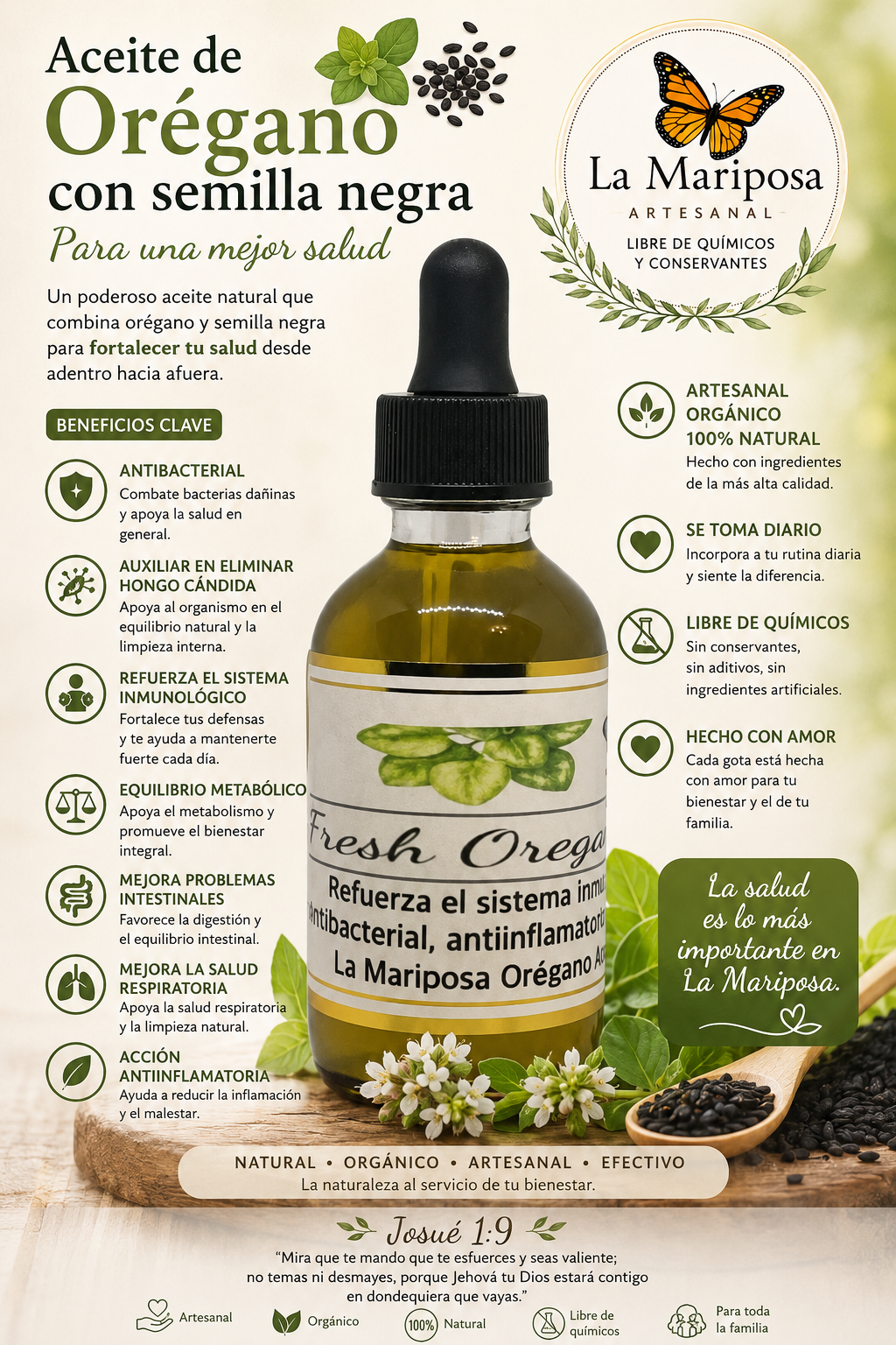 Aceite de Orégano puro Artesanal 2 onzas