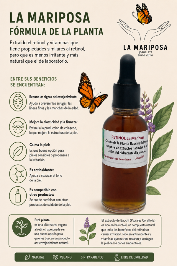 Retinol Natural de plantas para una piel joven.