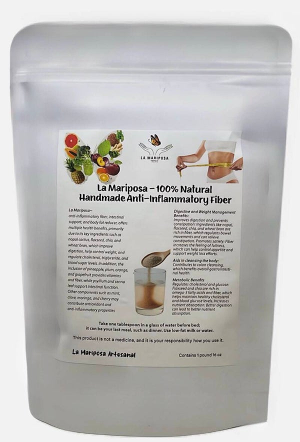 Fibra~ Antiinflamatoria Artesanal La Mariposa, Apoyo digestivo, pérdida de peso, limpieza de  colon, piel, cabello y salud en general, sistema inmunológico.