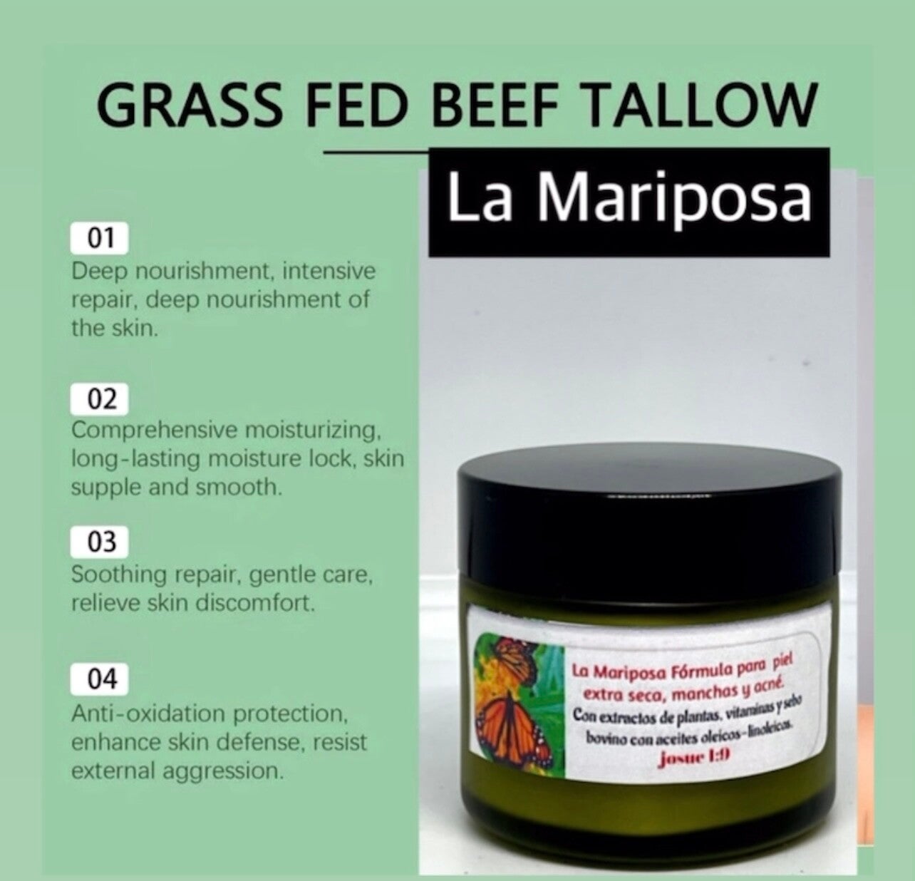 GRASS FED BEEF TALLOW/ crema Facial de sebo de Res