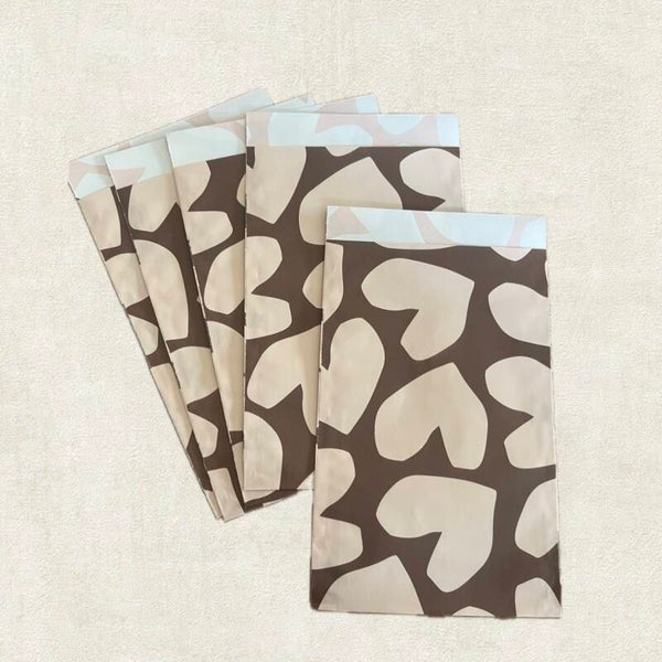 Cadeauzakjes Brown Hearts | Medium