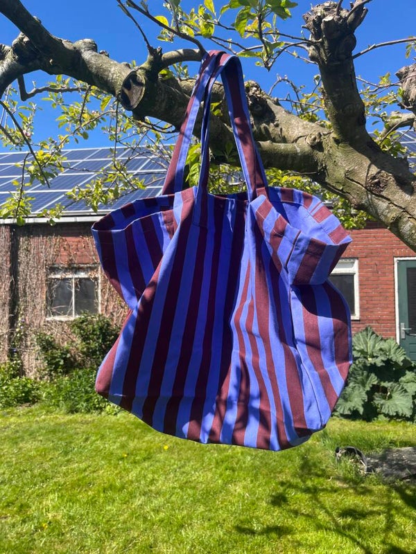 Strandtas | Purple stripes