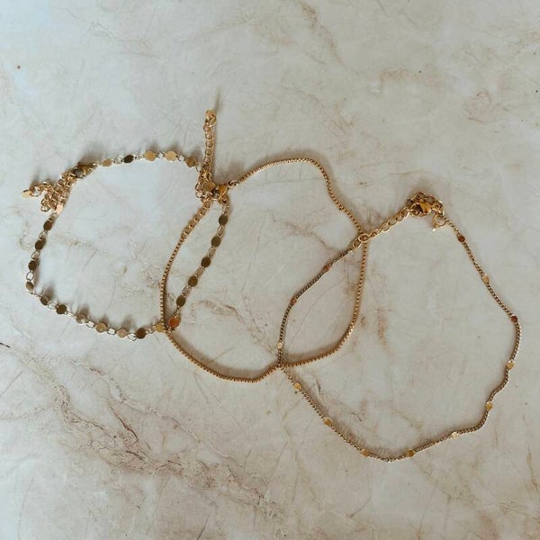 Enkelbandje - RVS goud - diverse varianten