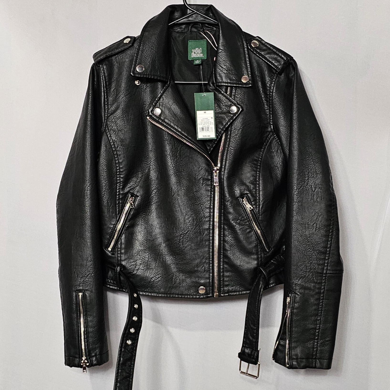 Wild Fable Faux Leather Moto Jacket Size Medium New With Tags