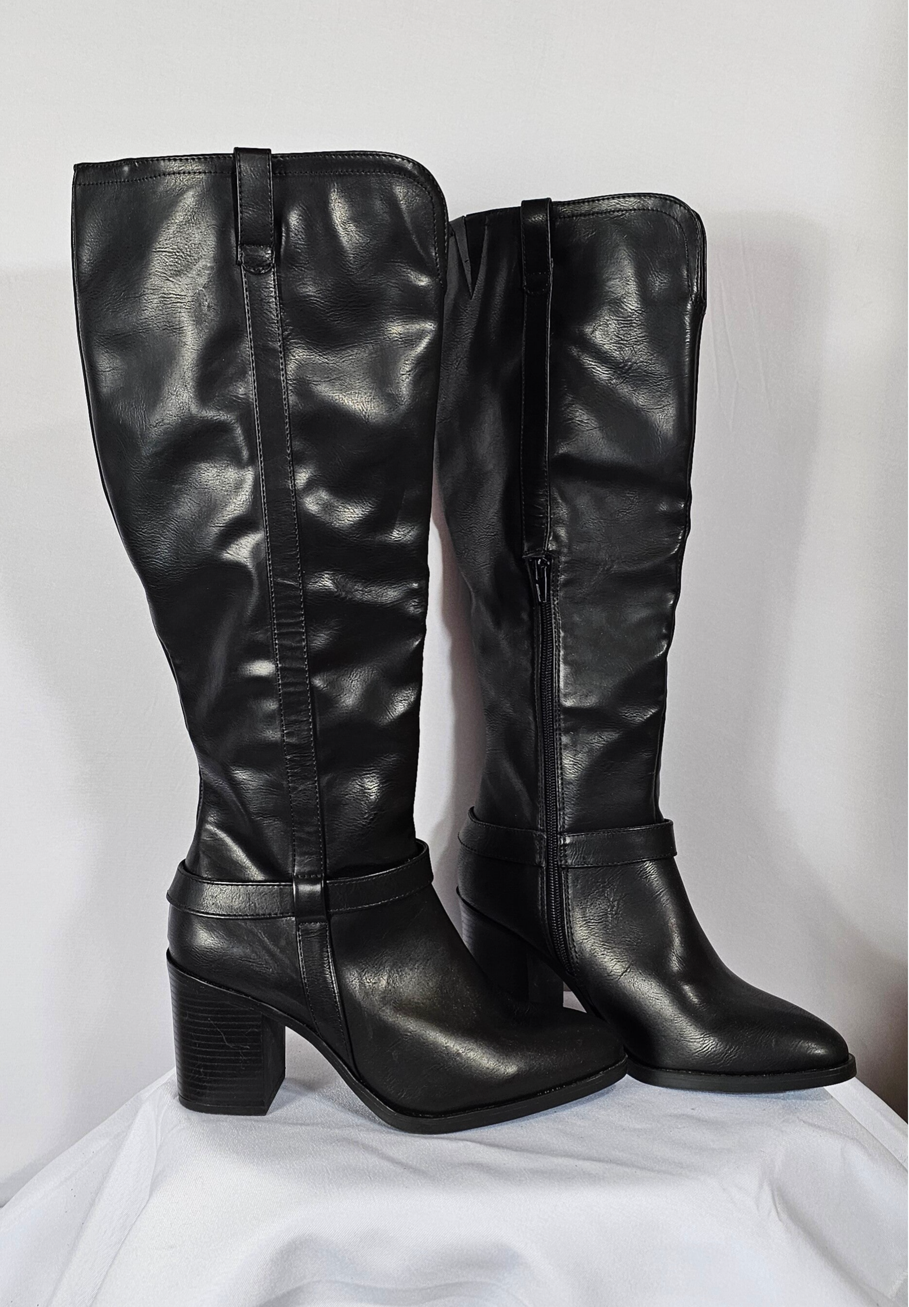 Sophia Taylor Women's Knee High Heeled Black Boots Size 8.5