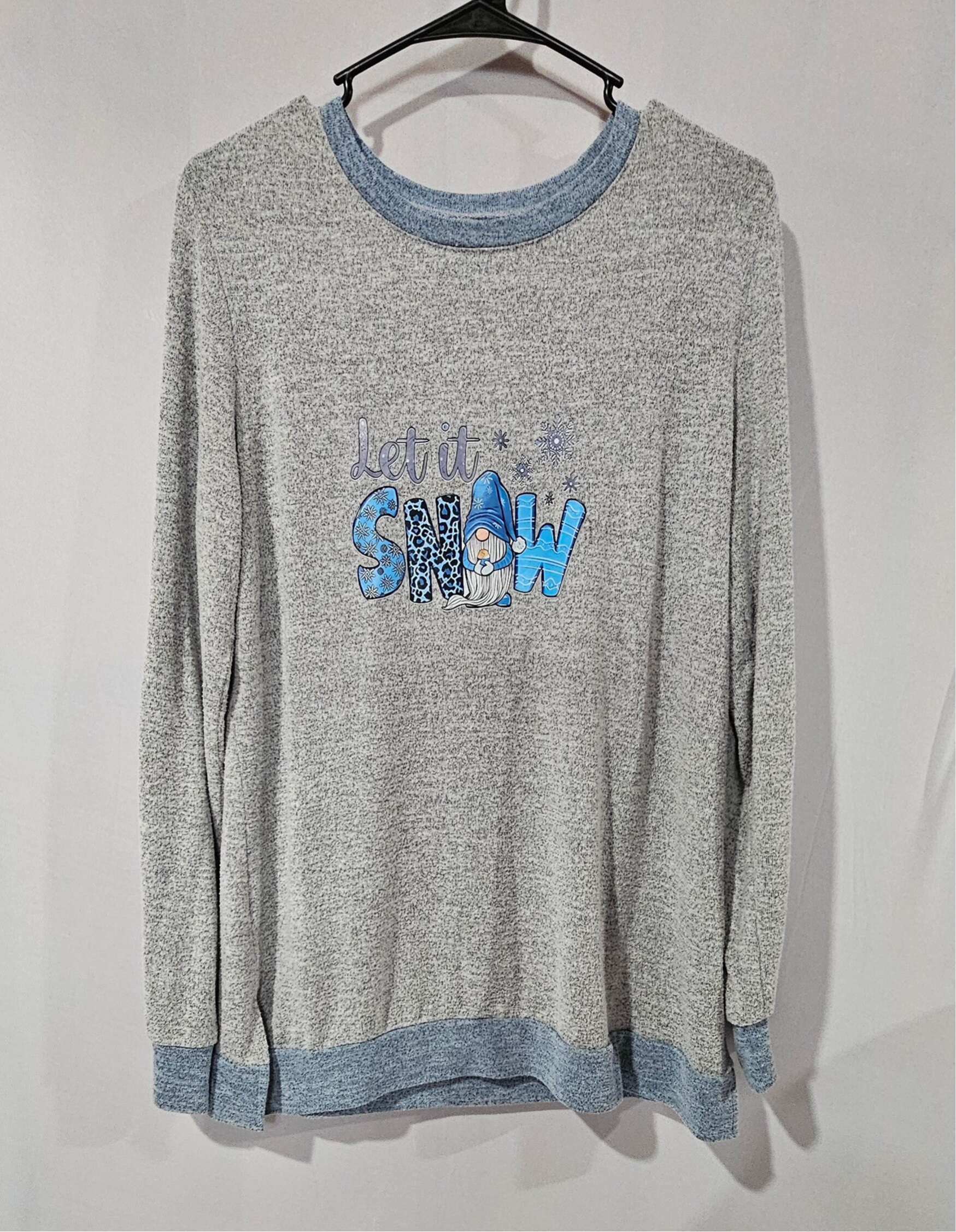 Upcycled Iron On Let It Snow Size Large